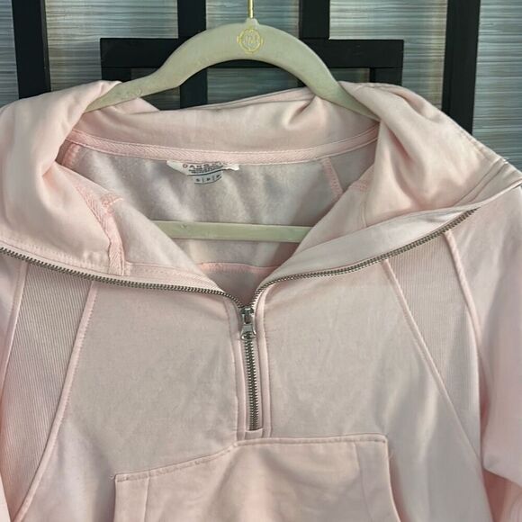 Danskin baby pink ultra soft oversized crop sweatshirt half a zip kangaroo pocke - Picture 3 of 6